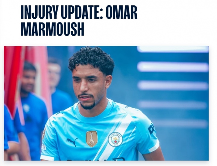 国家队比赛受伤！曼城官方：马尔穆什膝盖受伤，将缺席曼市德比